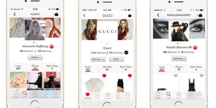 Preview on various brands' pages from the Net-A-Porter mobile app.